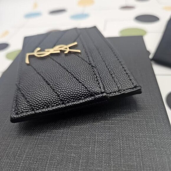 Saint Laurent Quilted Card Case with Iconic Logo - Picture 3 of 6